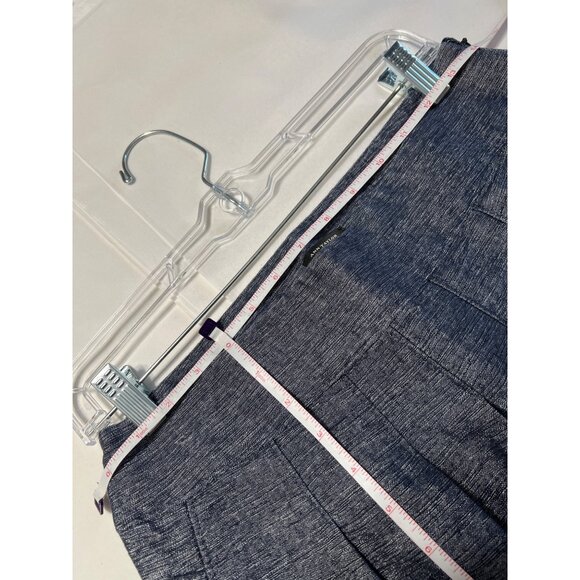 Ann Taylor Womens Size 4 Blue Linen Blend Pleated Skirt With Pockets - Picture 9 of 10